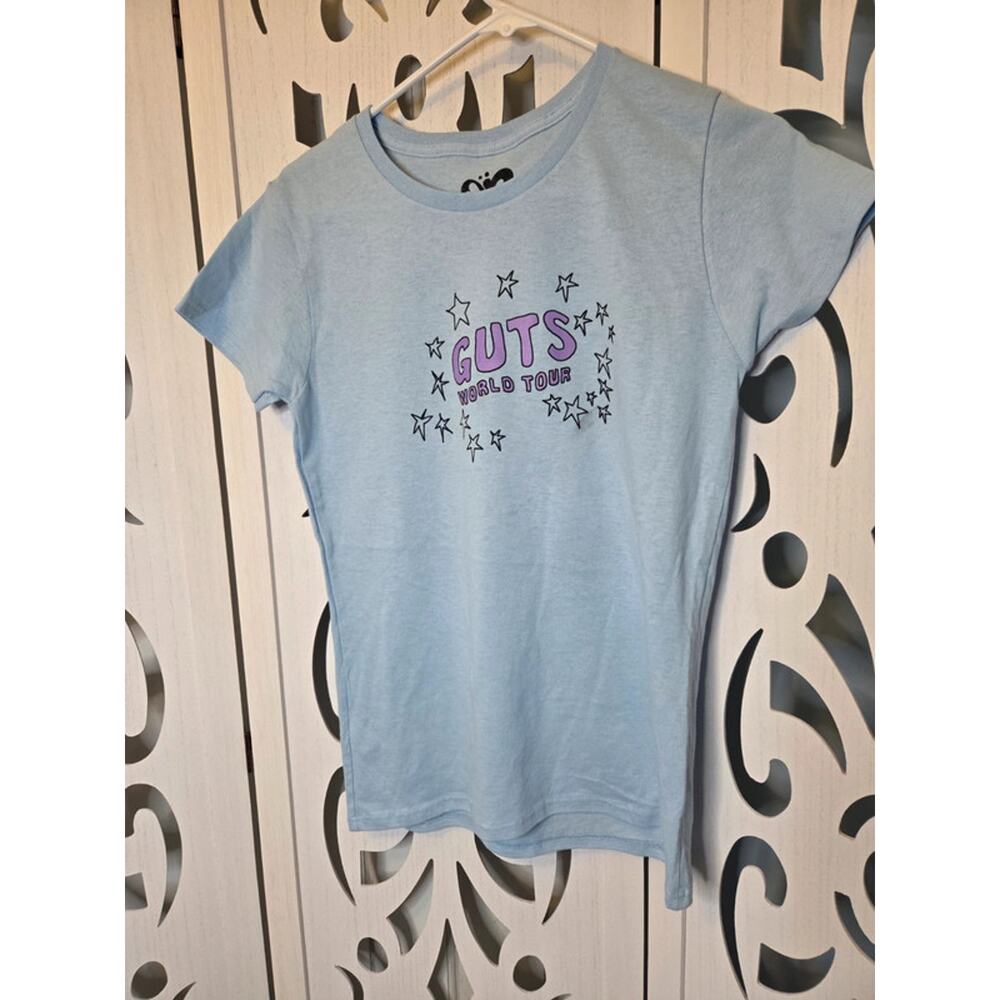 Olivia Rodrigo GUTS World Tour Shirt Small Blue Graphic Tee Album Merch